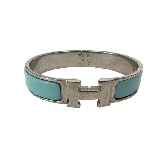 HERMES Clic H: Silver Metal & "H" Logo, Bangle #1267 - Picture 2 of 9
